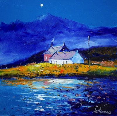 A Winter Moonrise Isle of Bute 16x16